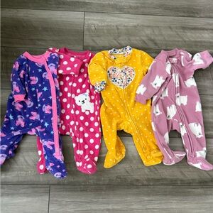 Fleece Baby girl sleepers